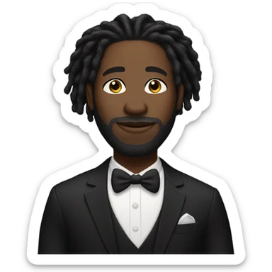 Black man with dreadlocks having a date night￼ sticker