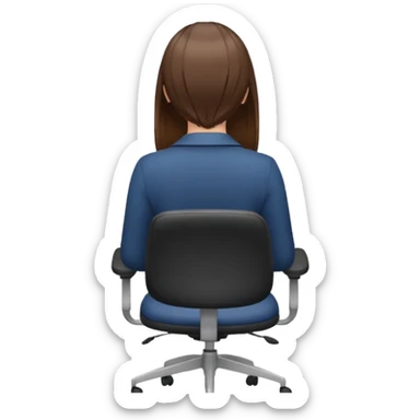 Woman from Back of head sitting on an office chair sticker