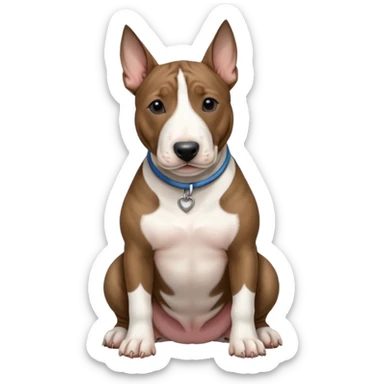 brindle english bull terrier sitting down sticker