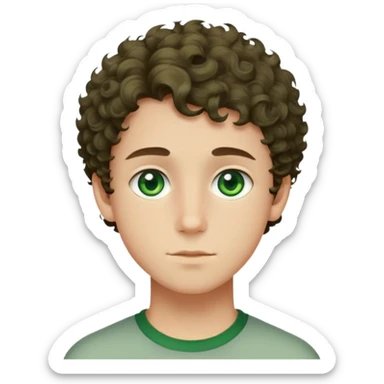 Adolescents beau qui est un peu une racaille avec les cheveux court bouclés et des yeux vert sticker