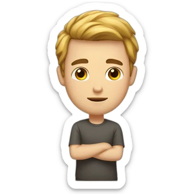 White guy saying sorry to a white girl sticker