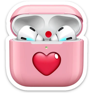 Light pink AirPods case with a lip stain sticker