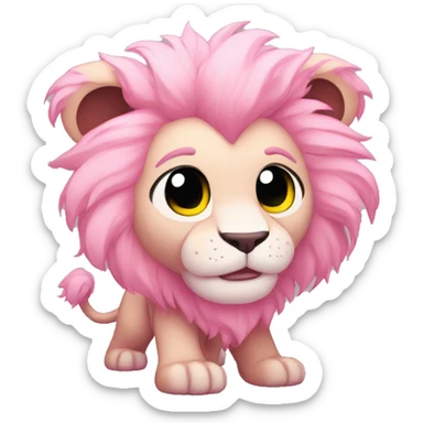 Pink Chibi Cartoon Lion from Steven Universe sticker