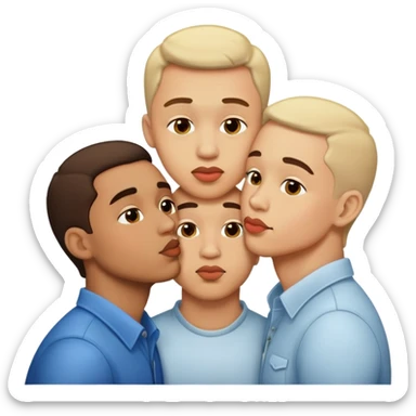 3 guys kissing sticker