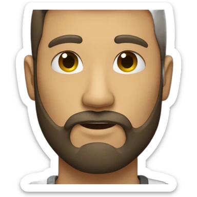 A 52 bold guy with closed beard sticker