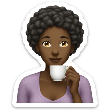 Black woman drinking tea  sticker