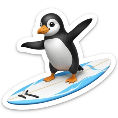 A surfing pinguin  sticker