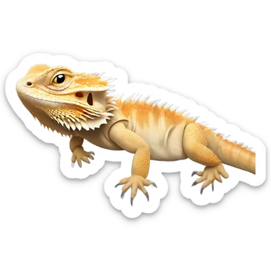 Bearded dragon sleeping on rock  sticker