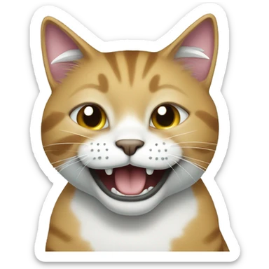 Cat with shiny diamond grillz smilling. He has diamonds on his teeth. sticker