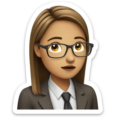 Girl with coffee and tired from office job  sticker