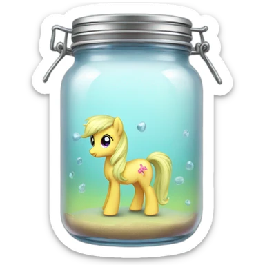 My little pony in jar with with water sticker