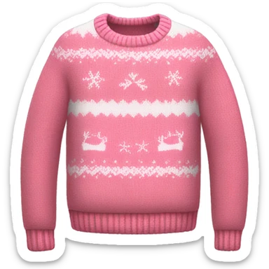 realistic pink christmas sweater with white accents  sticker