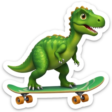 Dino skateboarding sticker