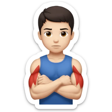muscular teen boy with veiny hands arms and biceps sticker