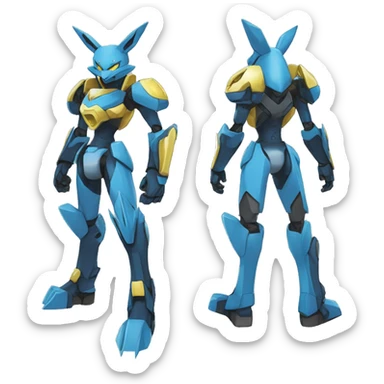 Lucario-Zeraora-medabot-Mecha full body sticker