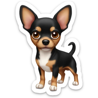 Chihuahua/daschund brown and black calico sticker