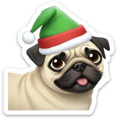 Pug christmas anime sticker