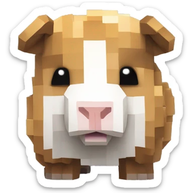 Minecraft style statue of a guineapig sticker