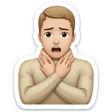 Arms around neck choking self crashing out  sticker