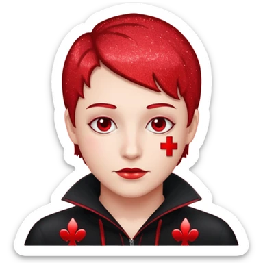 red glitter hacker sticker