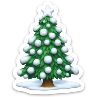 Snowy Christmas tree sticker