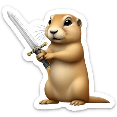 Prairie dog with a sword  sticker