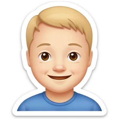 A friendly person with Down syndrome smiling sticker