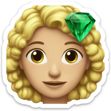 woman with a crown emerald sticker