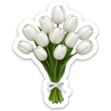 white tulip bouquet  sticker