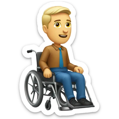A guy in a wheelchair sticker