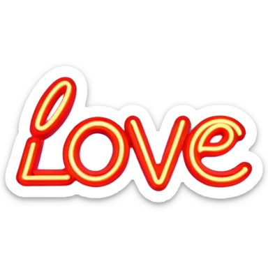  neon sign with the word love sticker