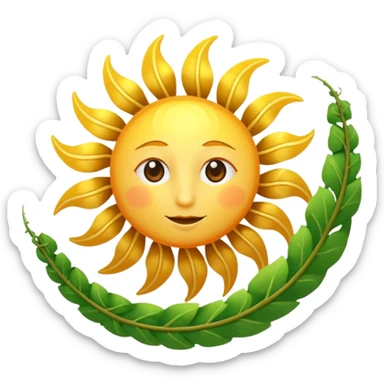 Spiral sun with vine rays sticker