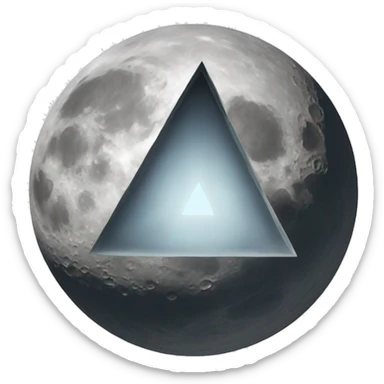 cresccent moon with hollow triangle inside it sticker