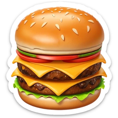 3D emoji of a bitten burger, first bite achievement, cute and modern, soft lighting, glossy, isolated, no background, mobile app icon
 sticker