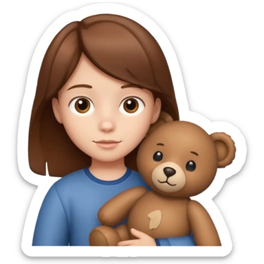 kid with teddy bear sticker