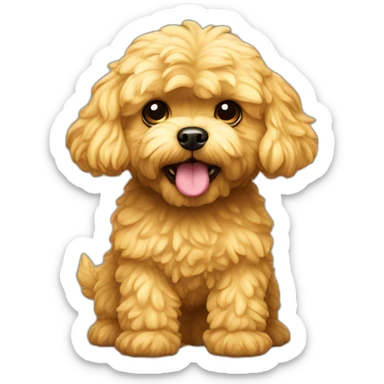 golden maltipoo monster sticker