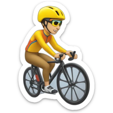 Skieuse à côté d'un cycliste sticker