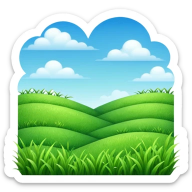 Grass field and blue sky realistically  sticker