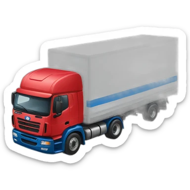 camion transporte logistica rojo azul blanco sticker