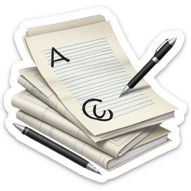 generate a small emoji for the word "artificial intelligence notes" sticker