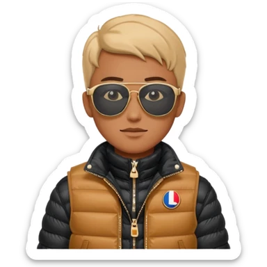 LV sluneční brýle a Moncler vestu sticker