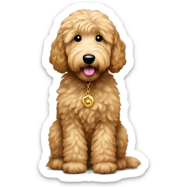 2 Goldendoodle roux avec décors de Noel  sticker