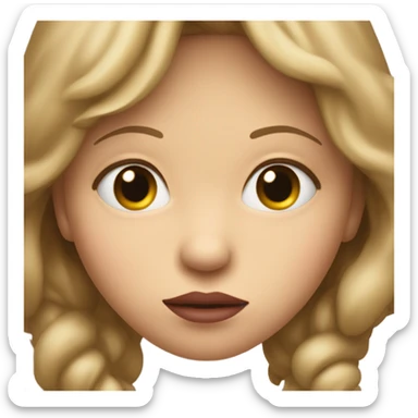 Person biting lip sticker