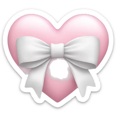 Pastel pink heart with white bow sticker