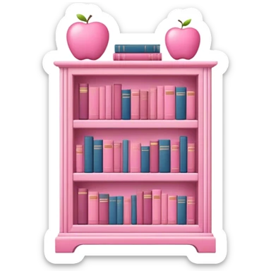 pink aesthetic book shelf sticker