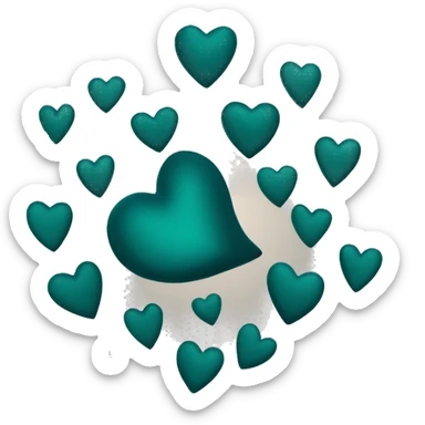 Dark teal matte heart sticker