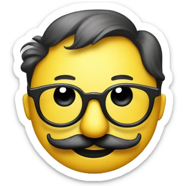 A yellow smiley face with nostrils in the style of Groucho Marx. In other words, a yellow plastic nose. Plus black horn-rimmed glasses with artificial black eyebrows sticker