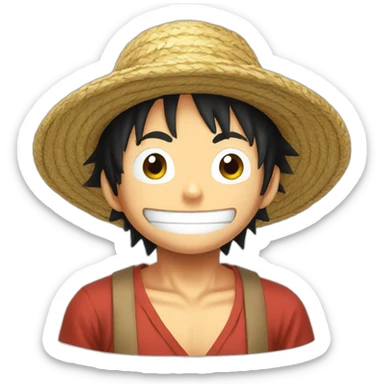 Luffy with Straw hat sticker