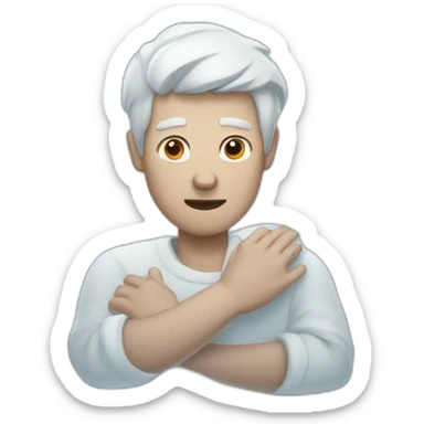 a guy with his hands frozen in ice sticker