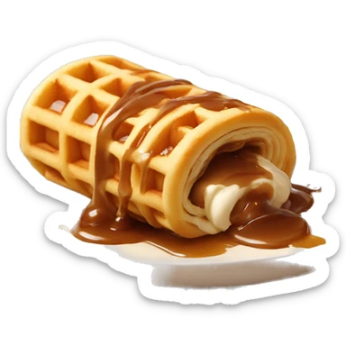 dessert waffle roll with brown condensed milk inside it sticker